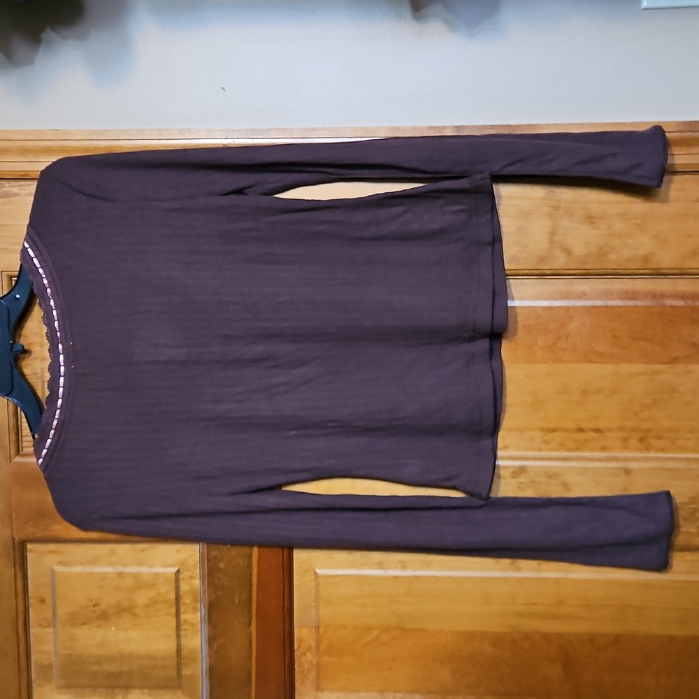 NWT Free People Only You Brown Long Sleeve Ribbon Laced Top - Picture 6 of 11